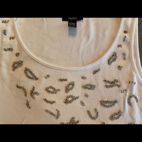 Blinged out white Alfani tank - Picture 3 of 8